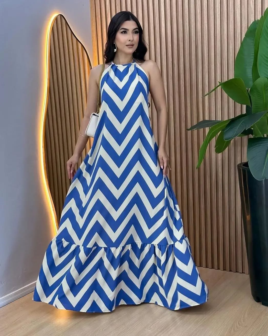 DRESS LONG ZIG ZAG
