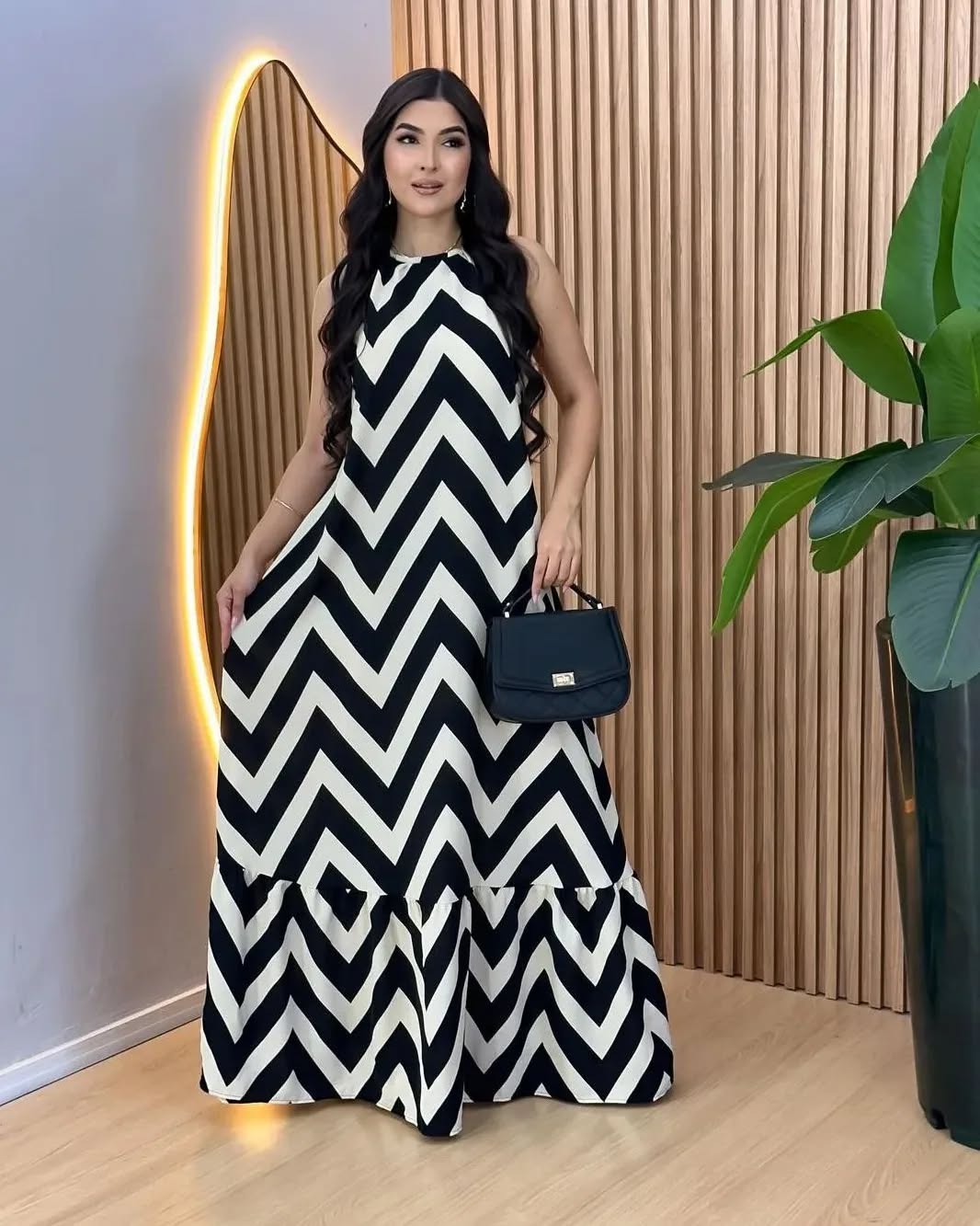 DRESS LONG ZIG ZAG
