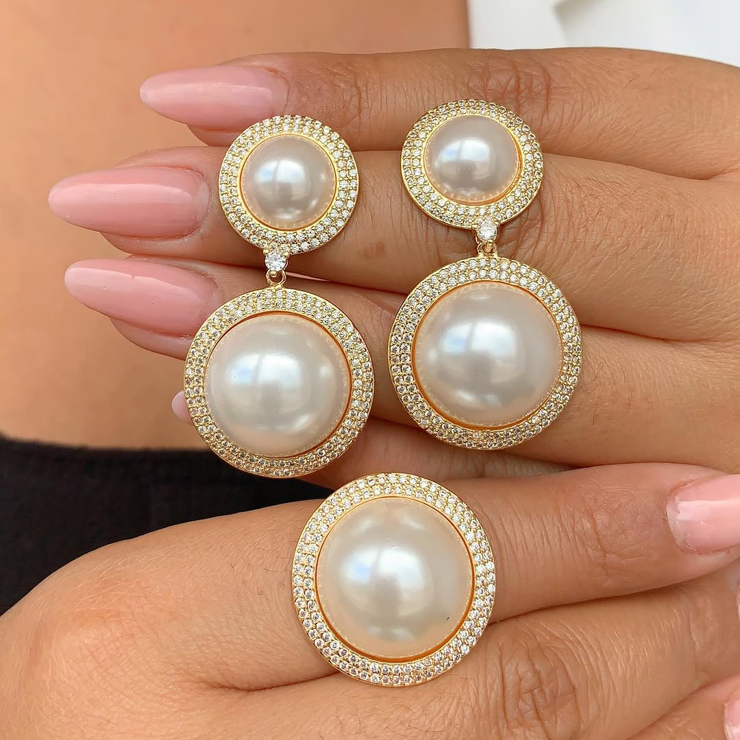 EARRING ZIRCONIA PEARL