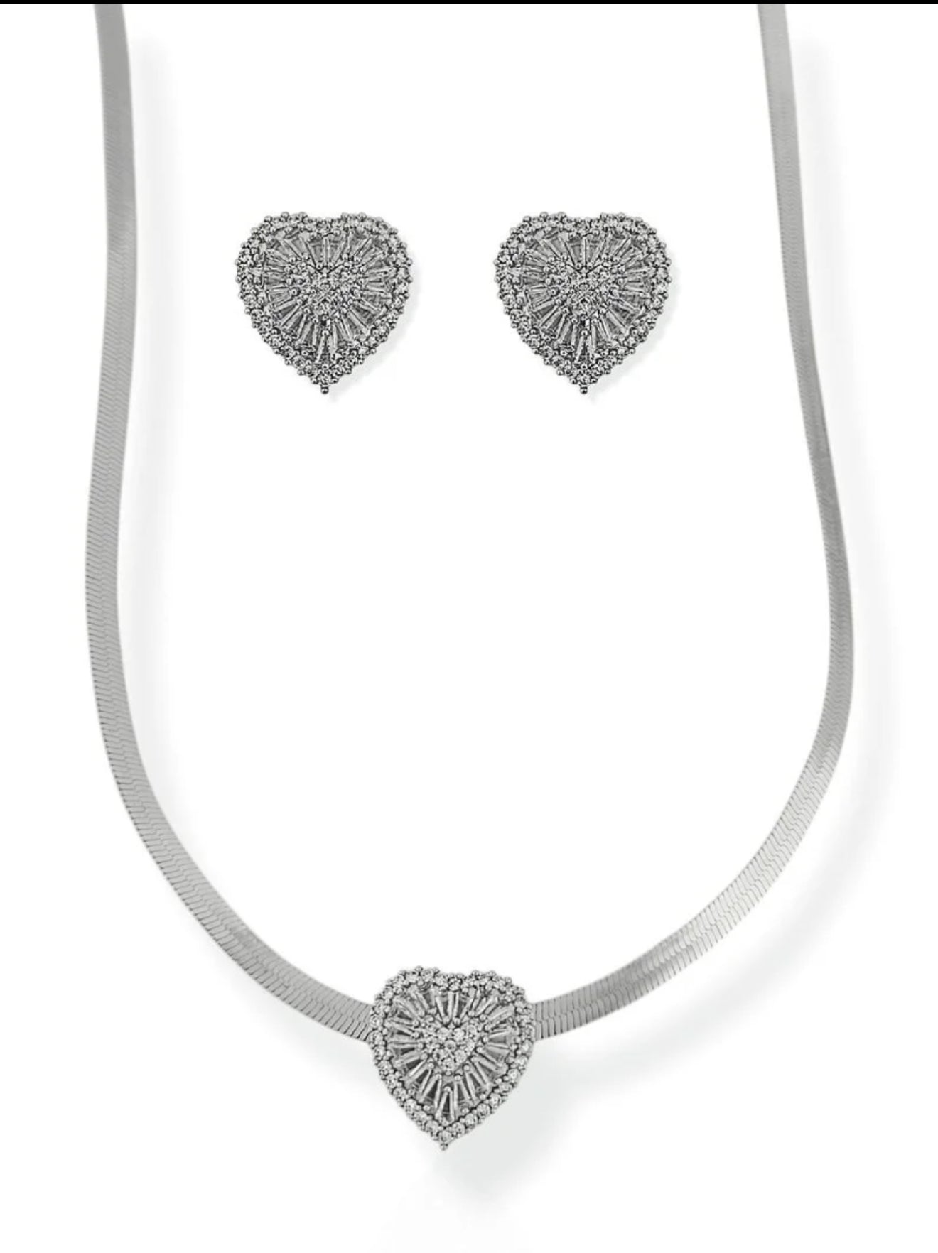 CHOKER HEART NAVETTE SET