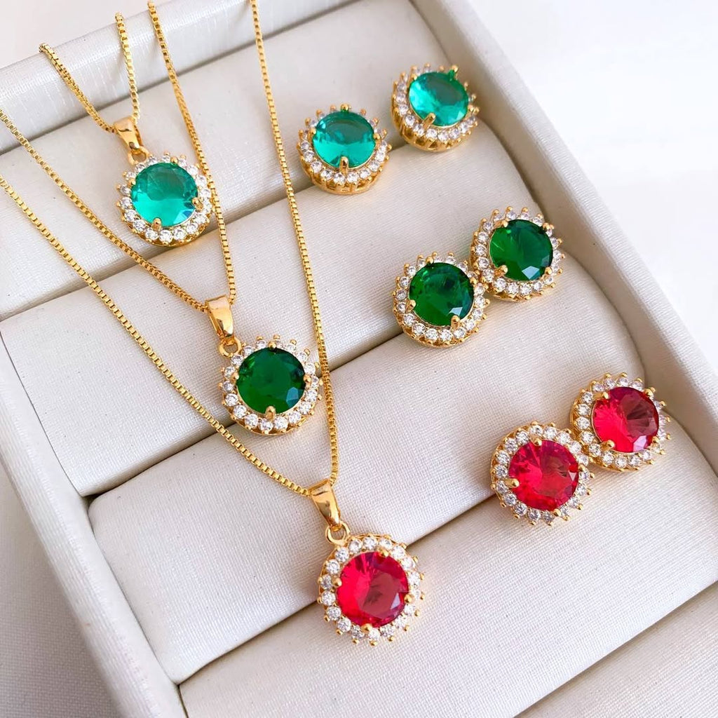 NECKLACE ZIRCONIA ROUND SET