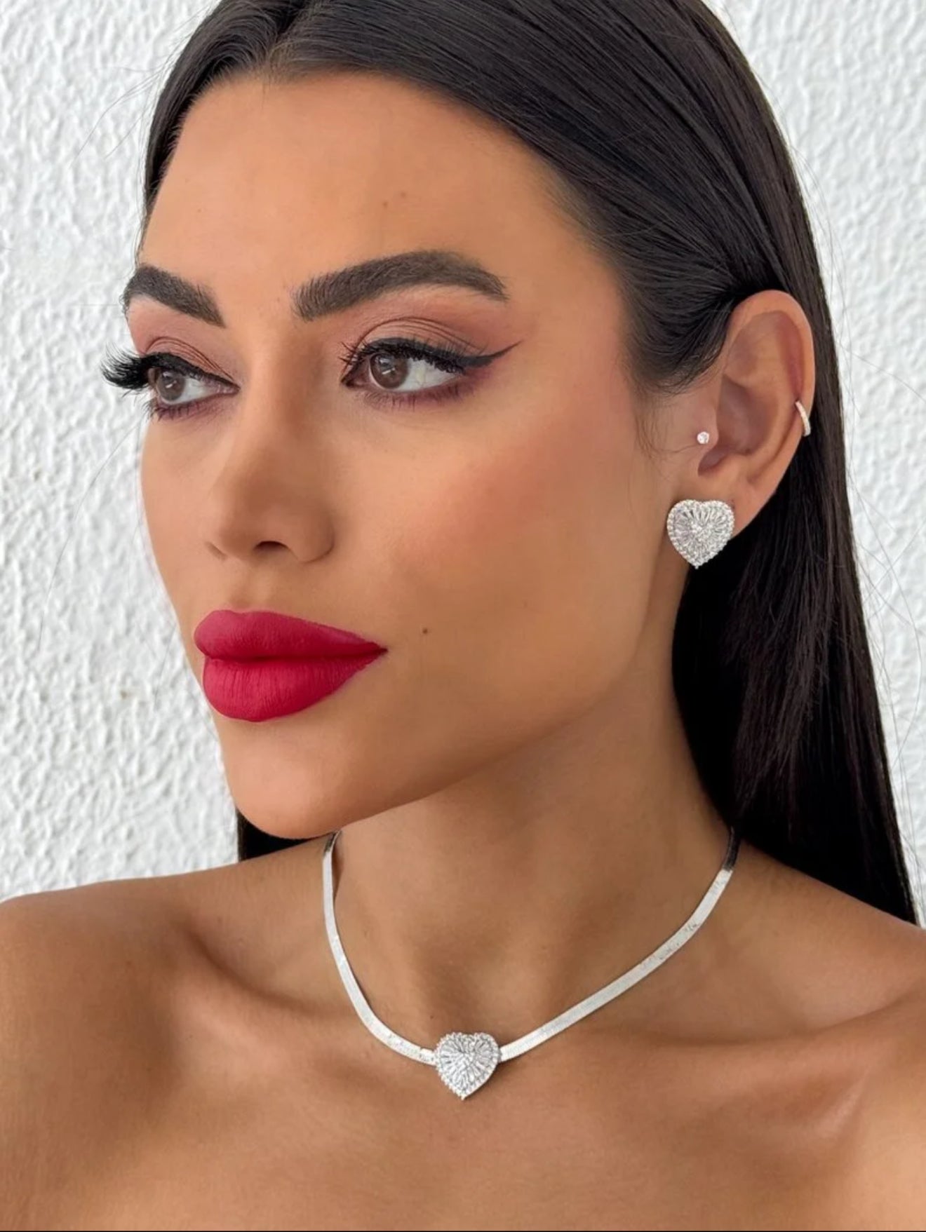 CHOKER HEART NAVETTE SET