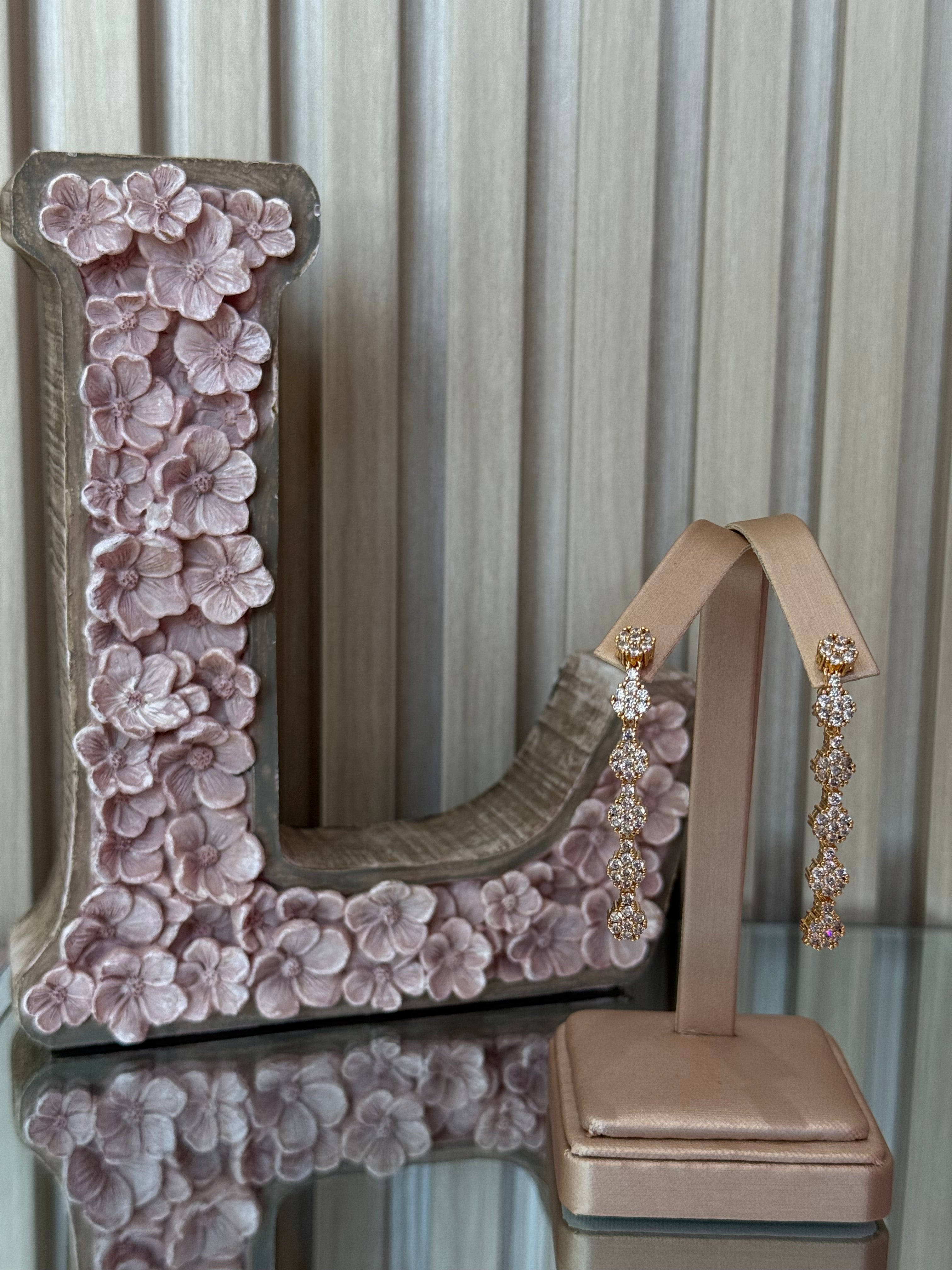 Gold Drop Crystal Earrings