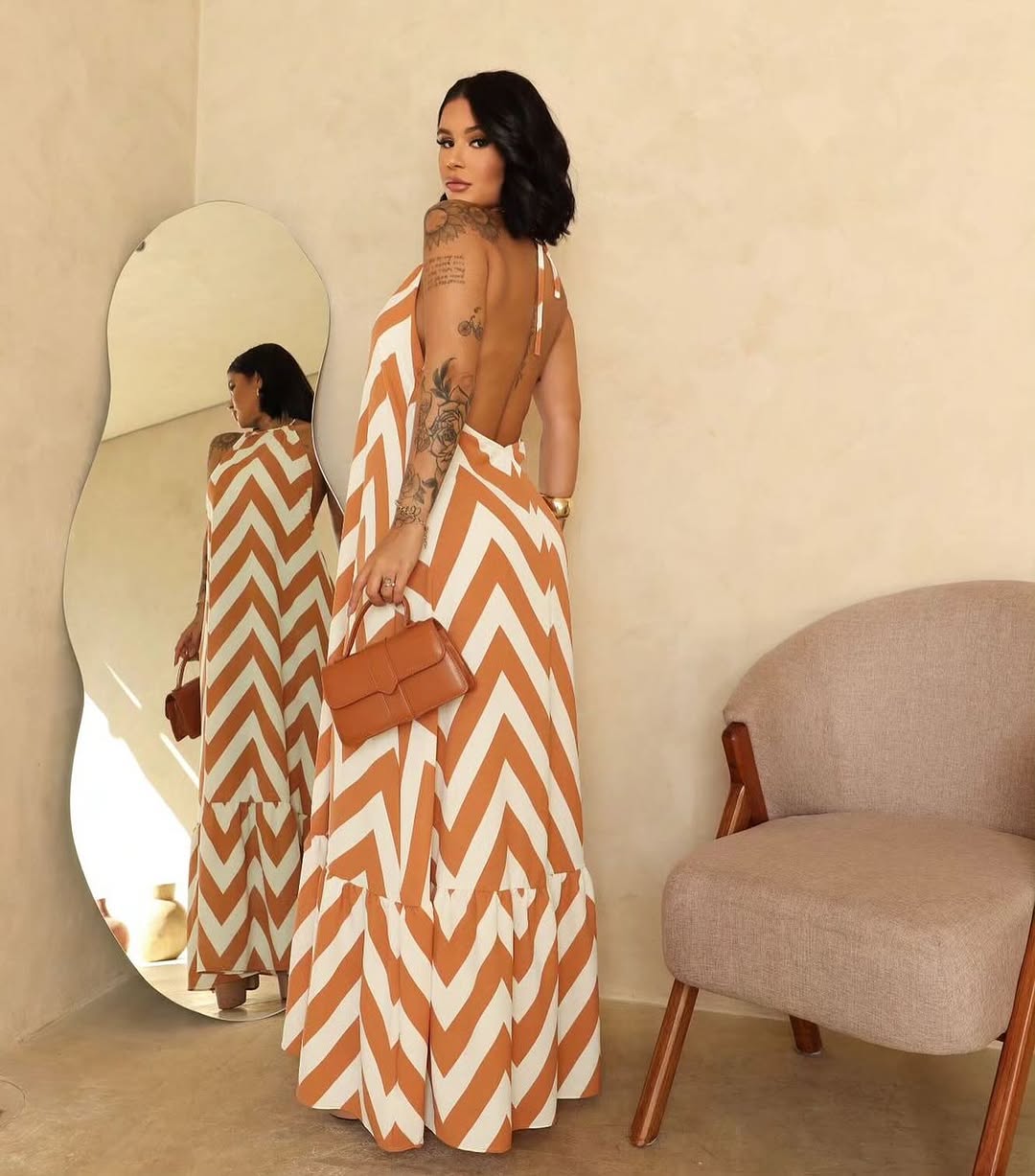 DRESS LONG ZIG ZAG