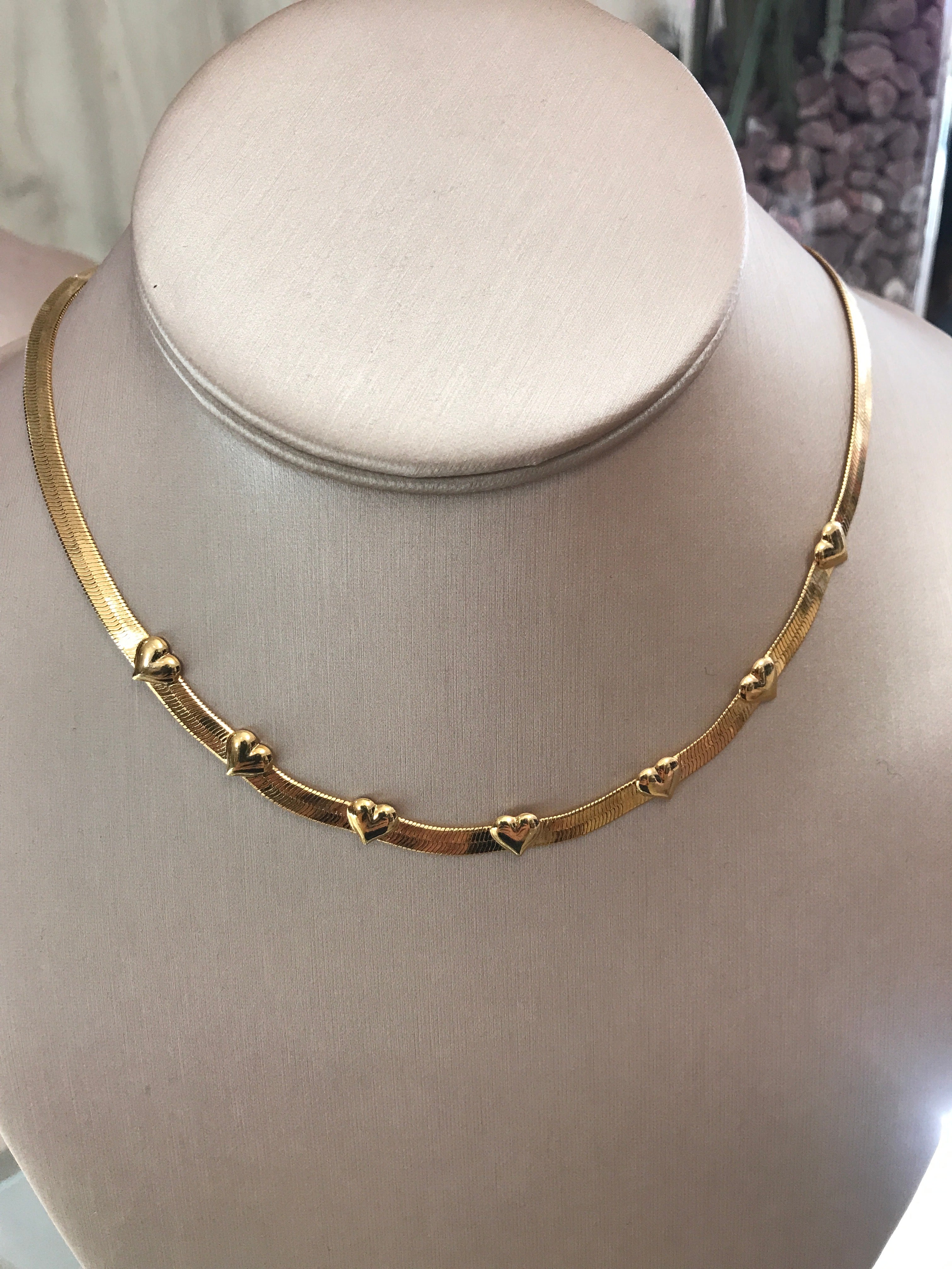 LITTLE HEARTS CHOKER SNAKE NECKLACE