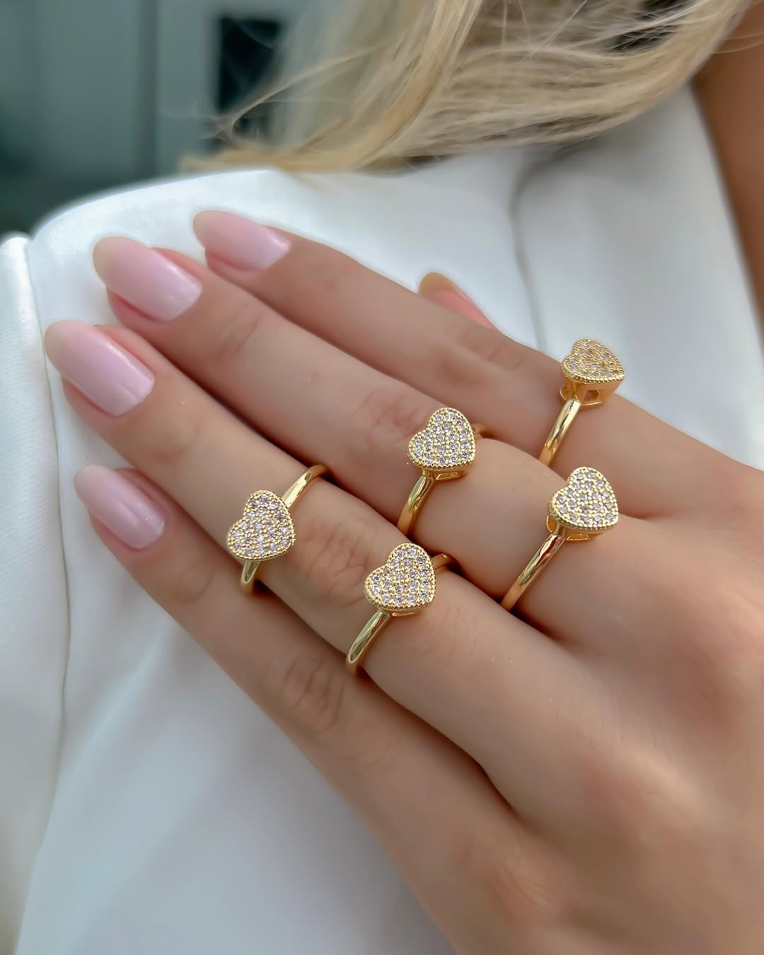 HEART STUDDED RING