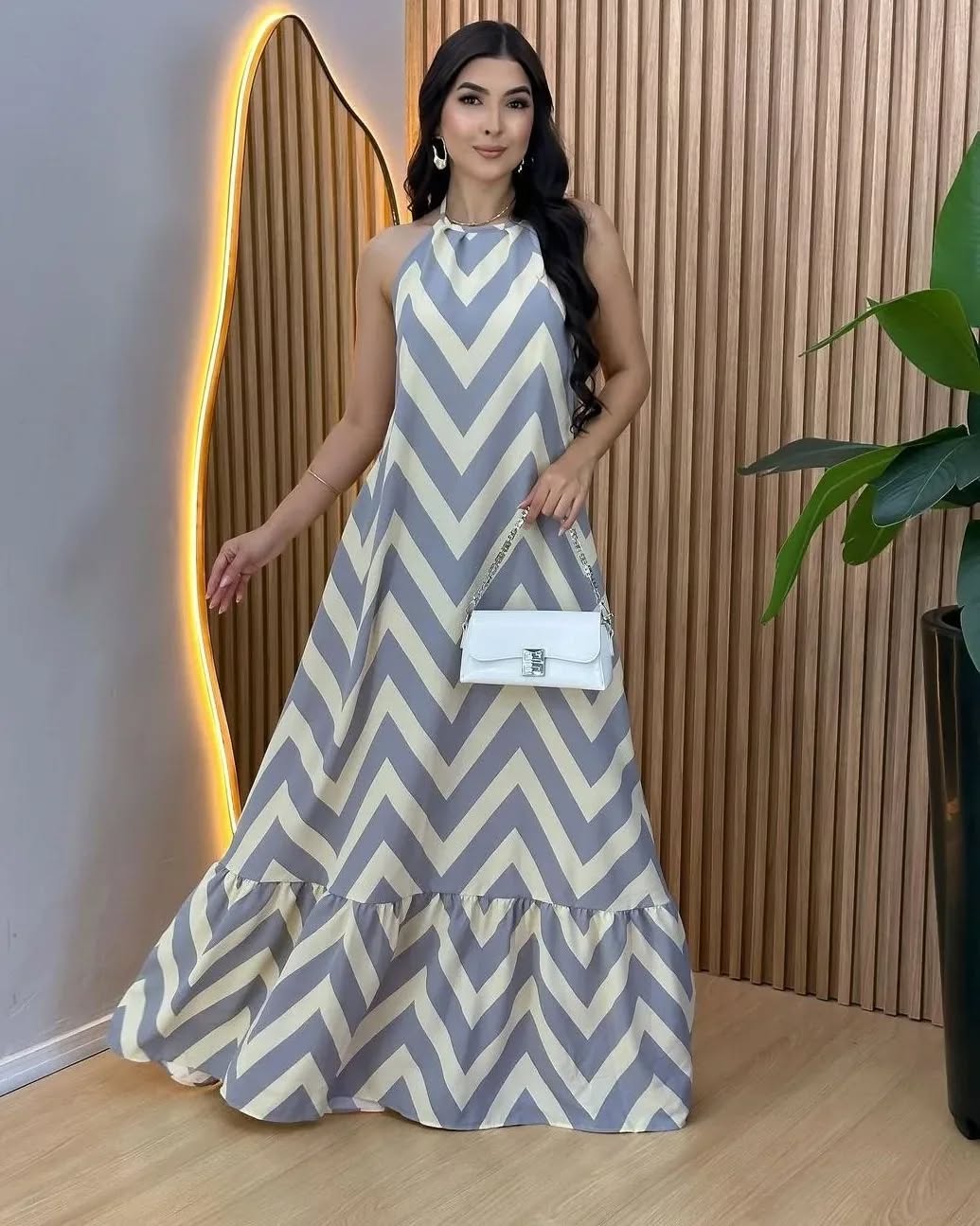 DRESS LONG ZIG ZAG