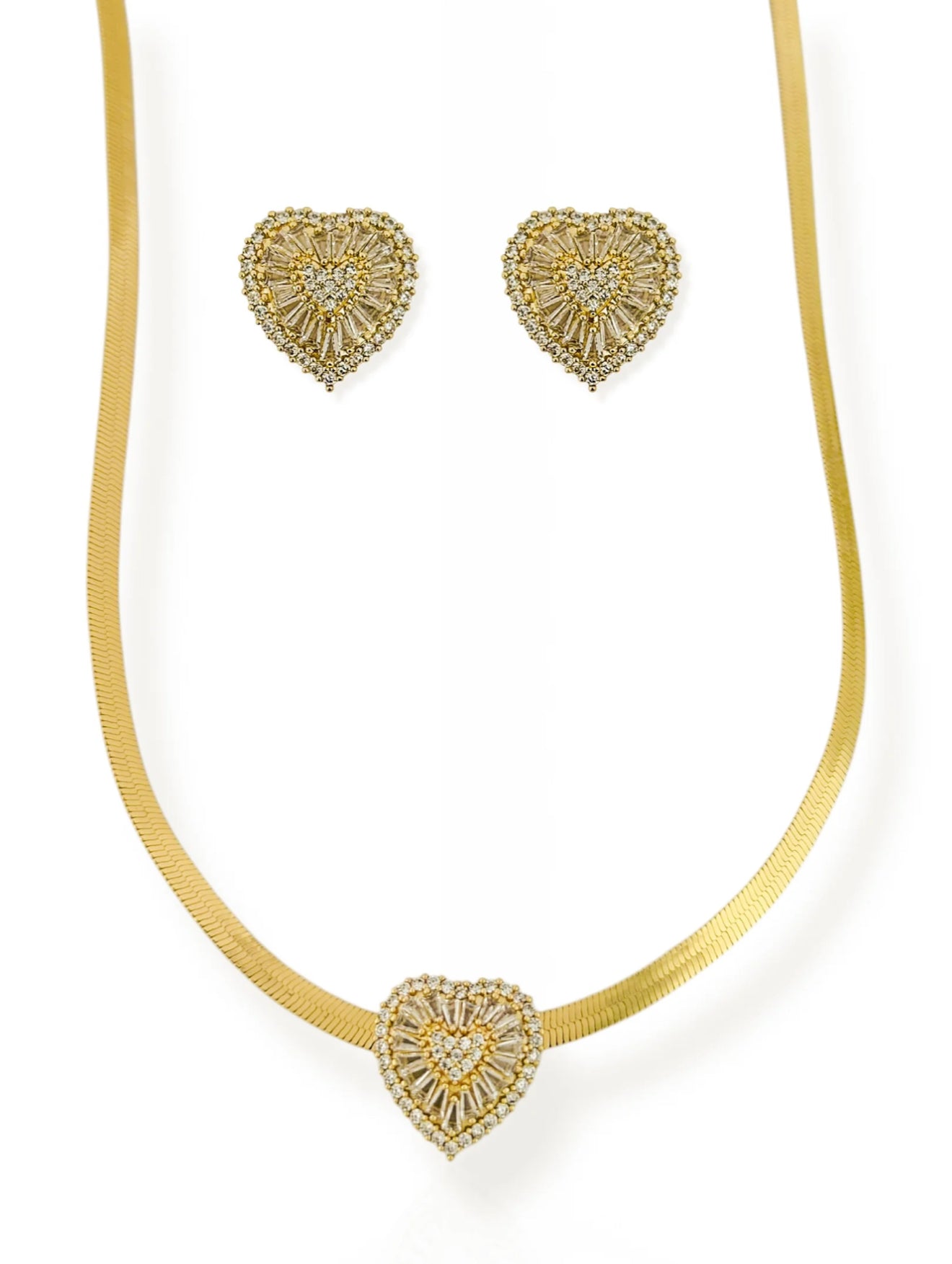 CHOKER HEART NAVETTE SET