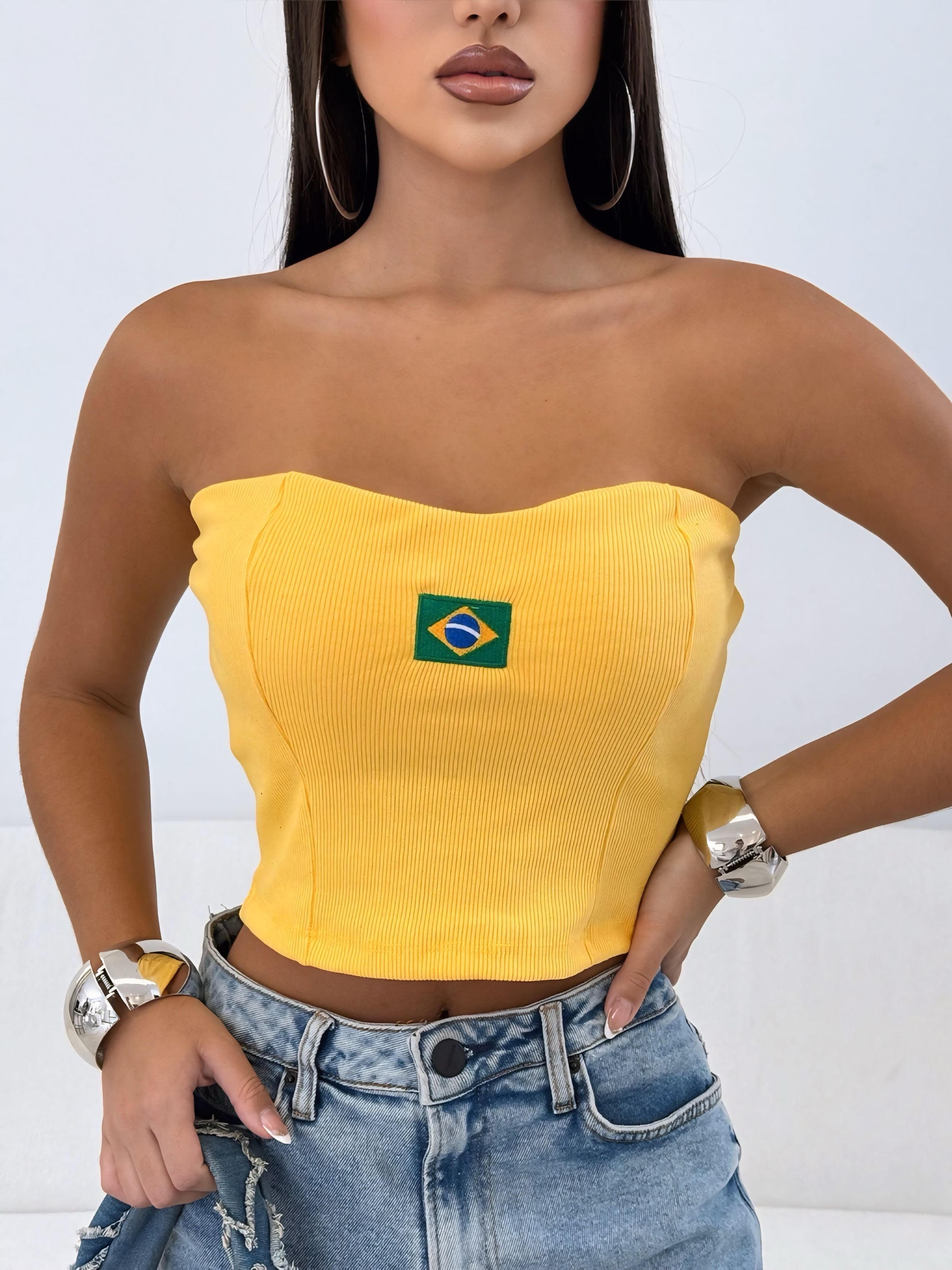 STRAPLESS CROP TOP BRASIL