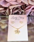 Crystal Butterfly Necklace and Earring Set