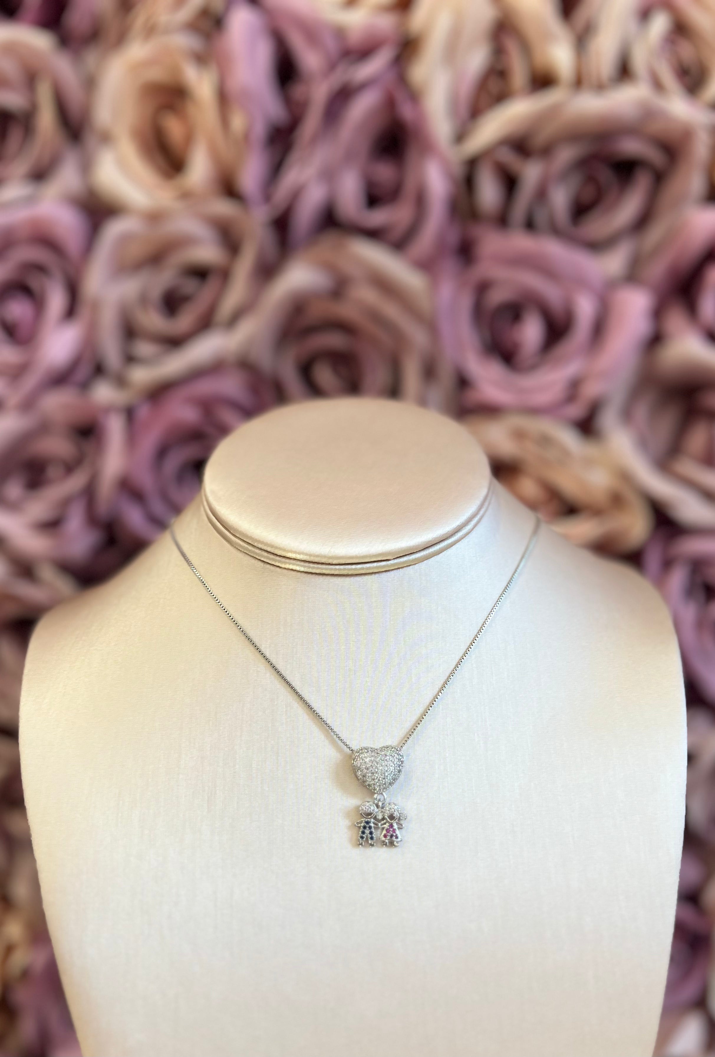 TWO CHILDREN HEART NECKLACE