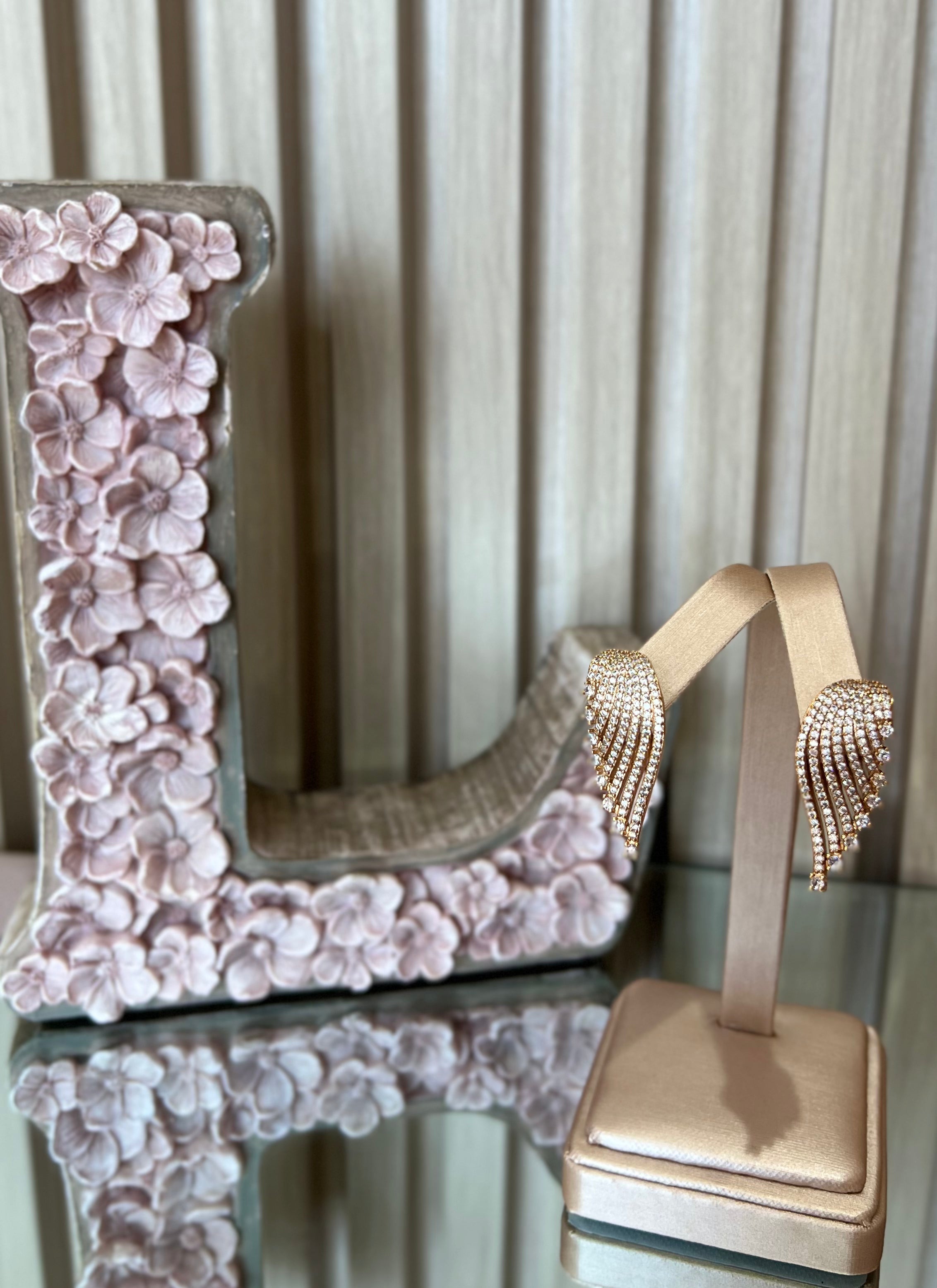 STUDDED ANGEL WING EARRINGS