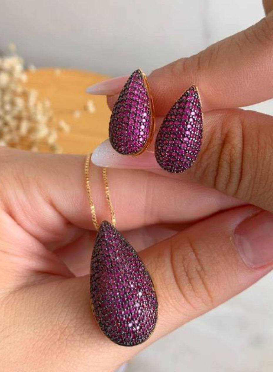 DROP NECKLACE SET COLOURFUL