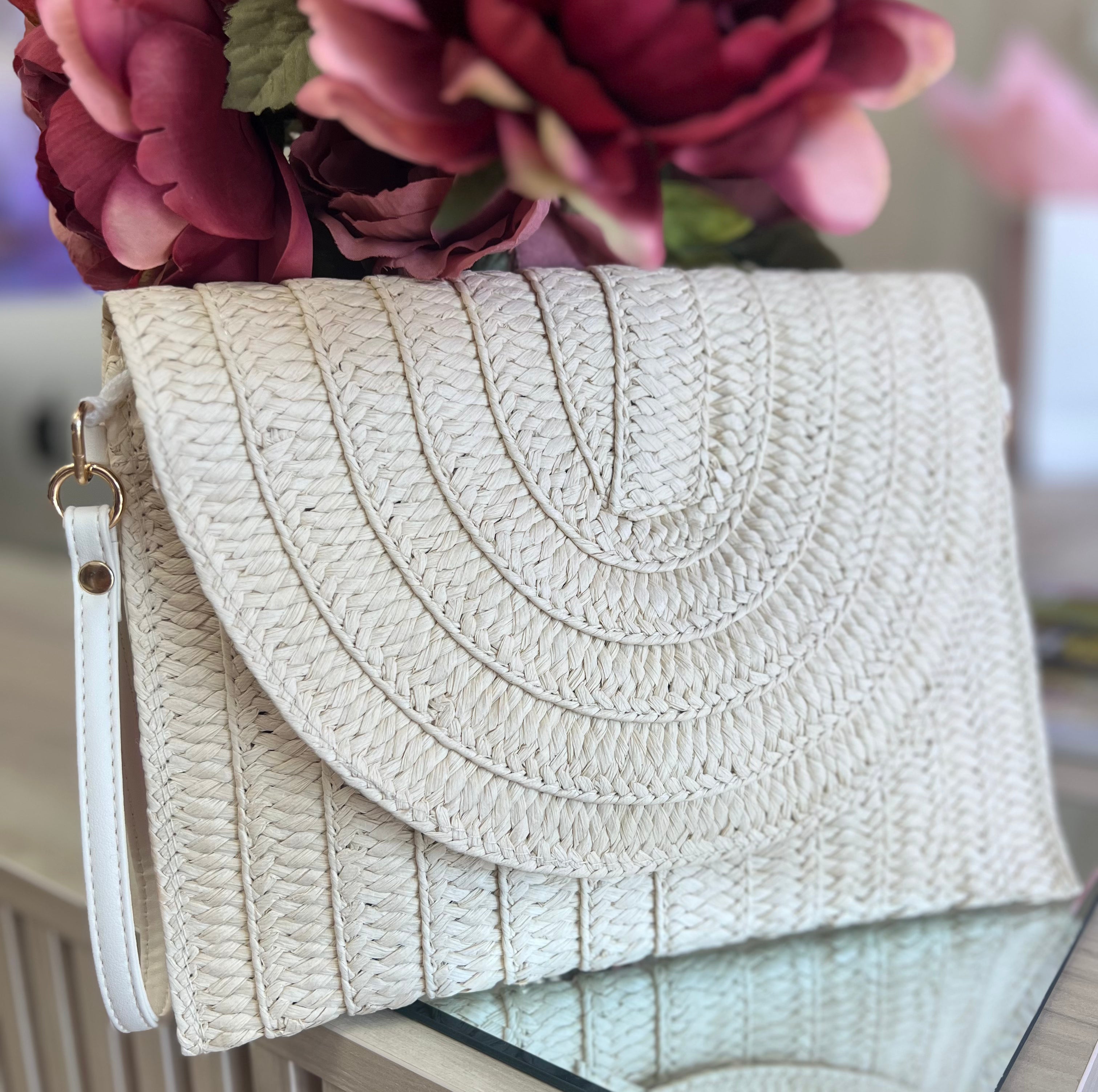 Summer Straw Clutch Bag