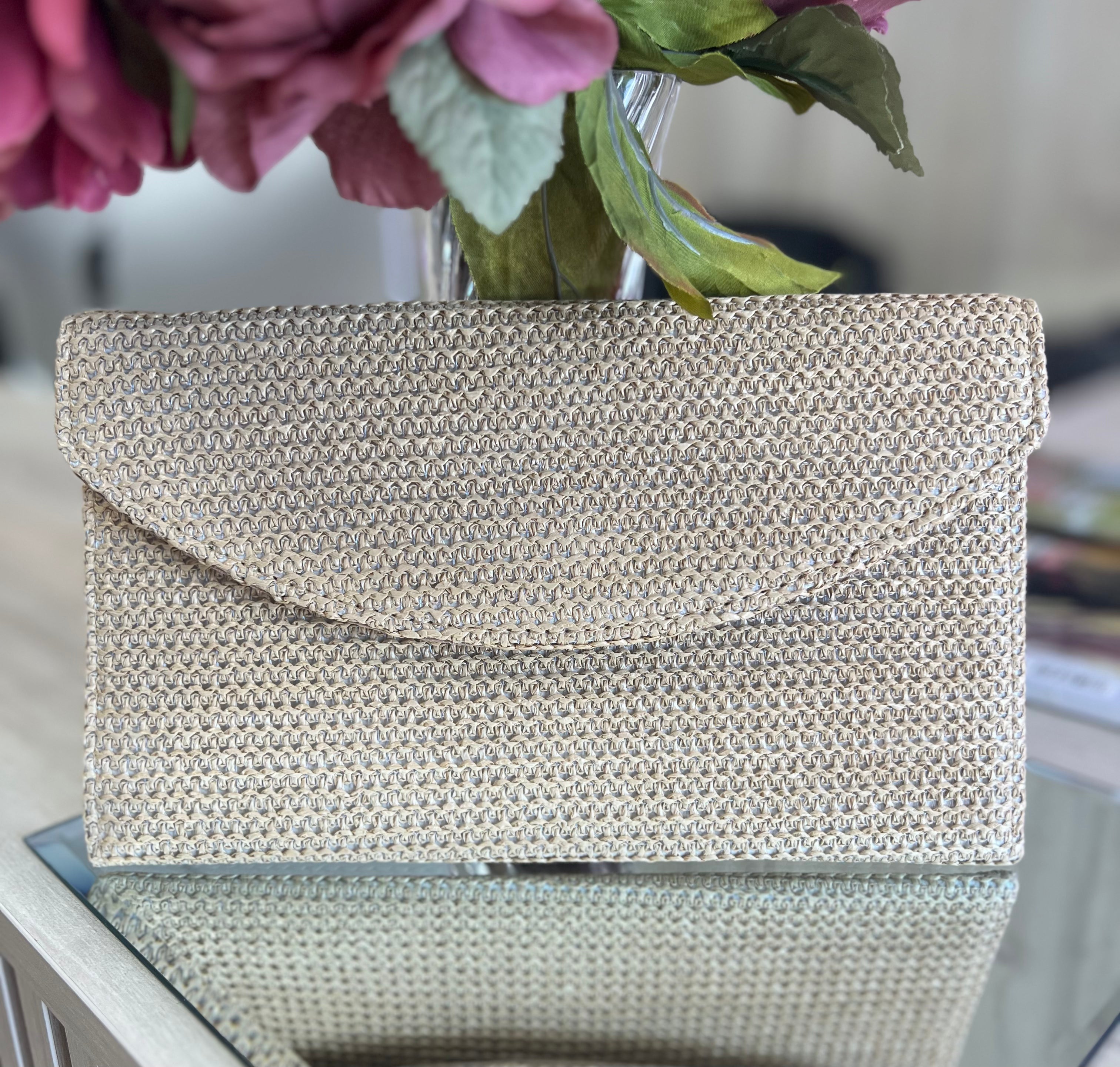 Summer Straw Envelope Bag
