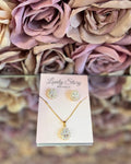 Crystal Teardrop Necklace and Earrings Set