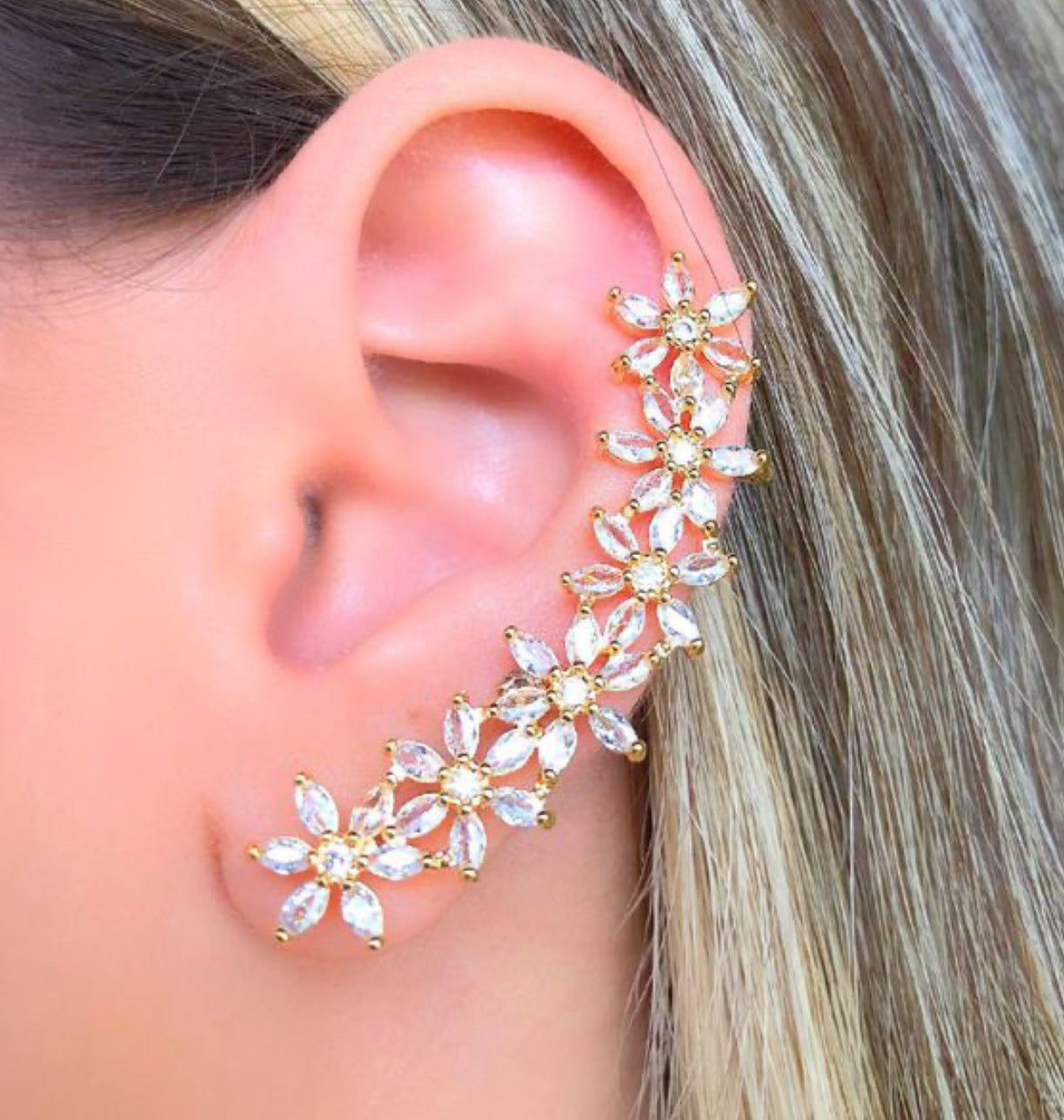 EARRING EAR CUFF FLOWERS