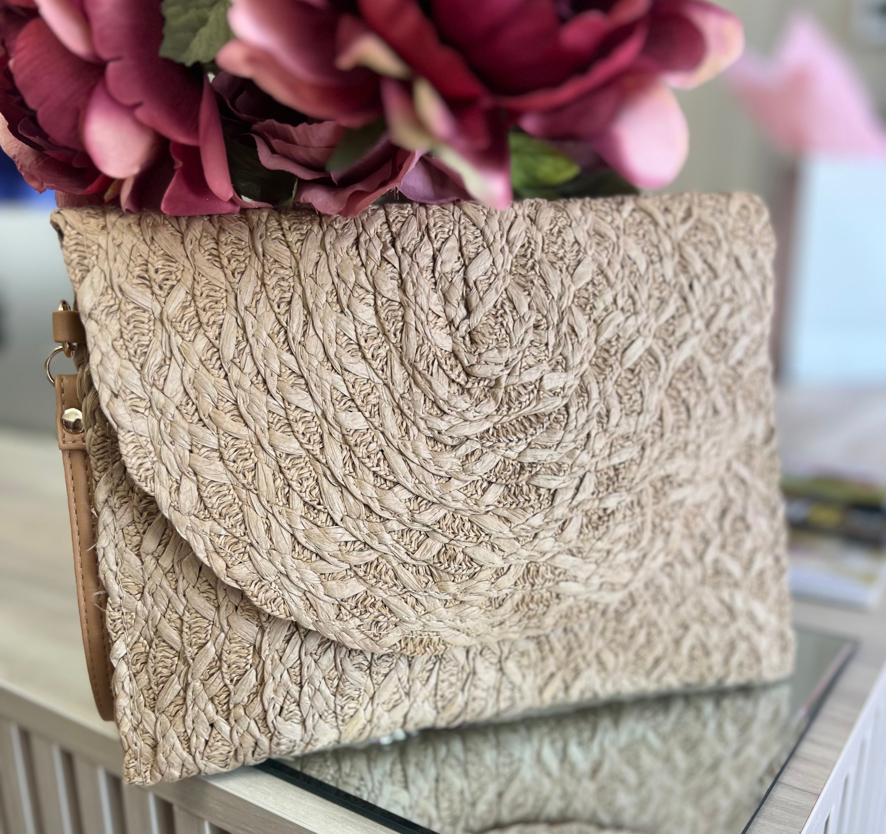 Summer Straw Clutch Bag