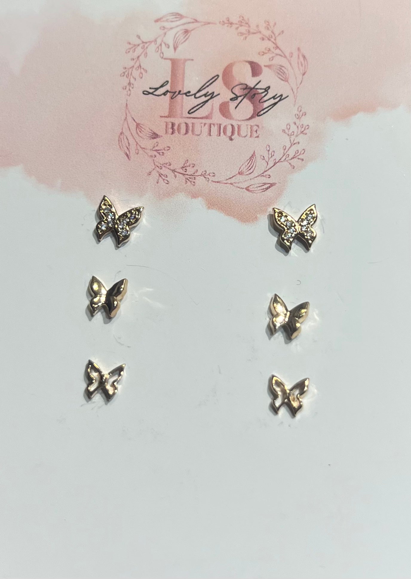 “TRIO” GOLD DIAMOND ZIRCONIA EARRING SET