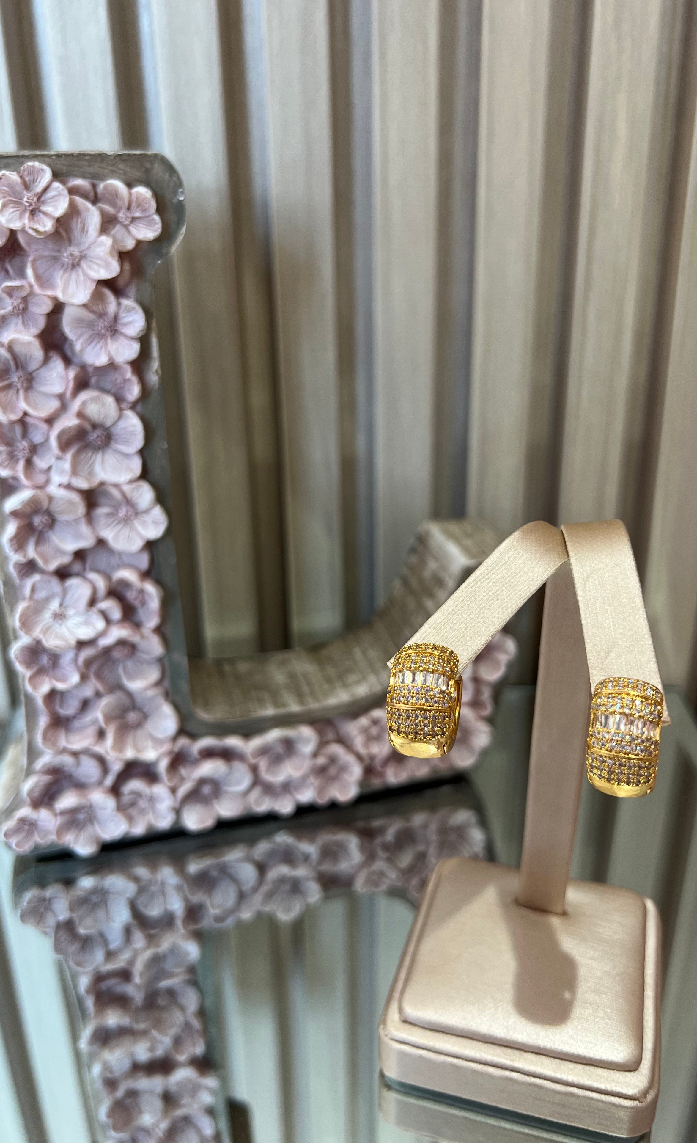 STUDDED HOOP EARRINGS