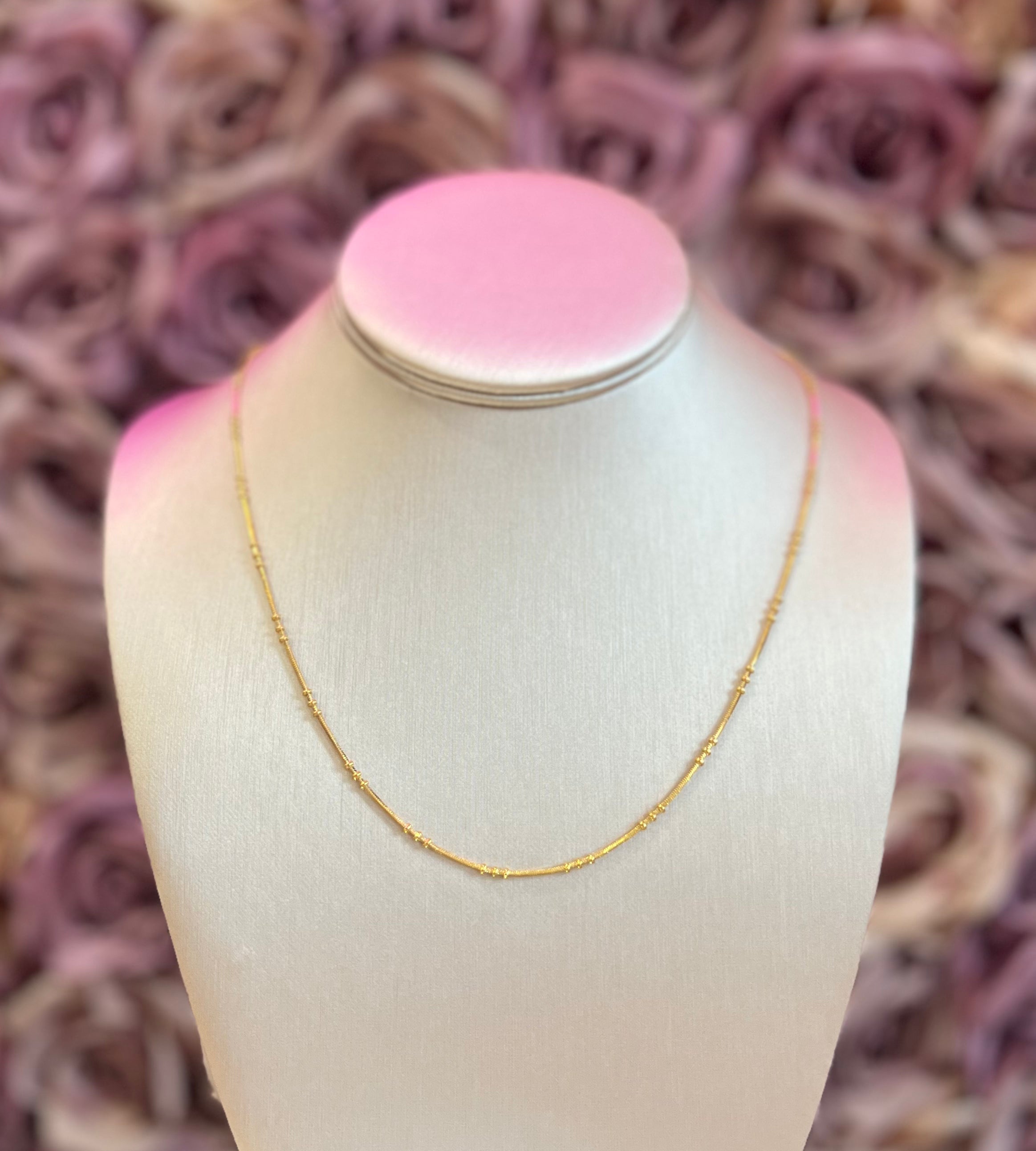 Gold Ball Bar Necklace