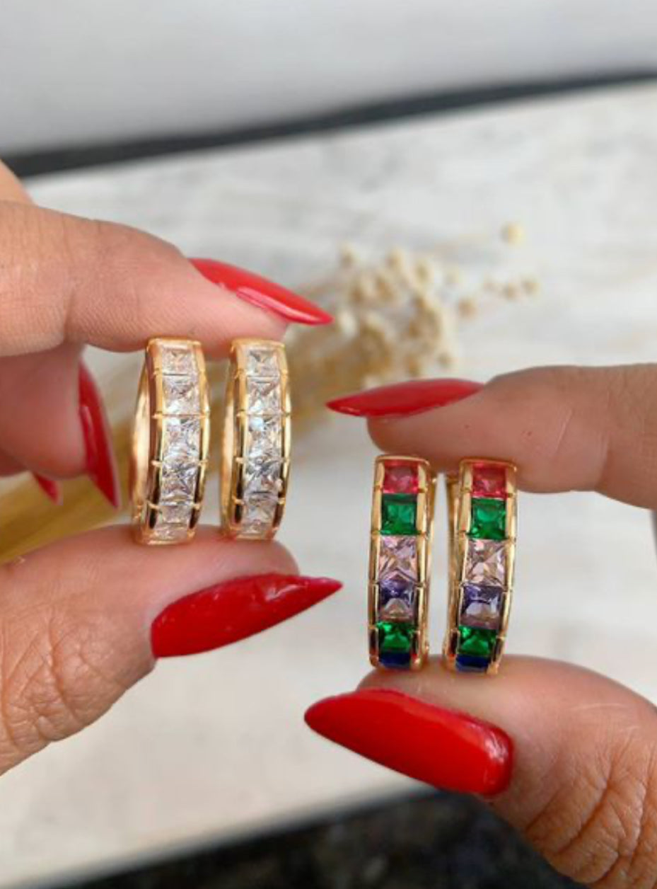 NAVETTE HOOP EARRING