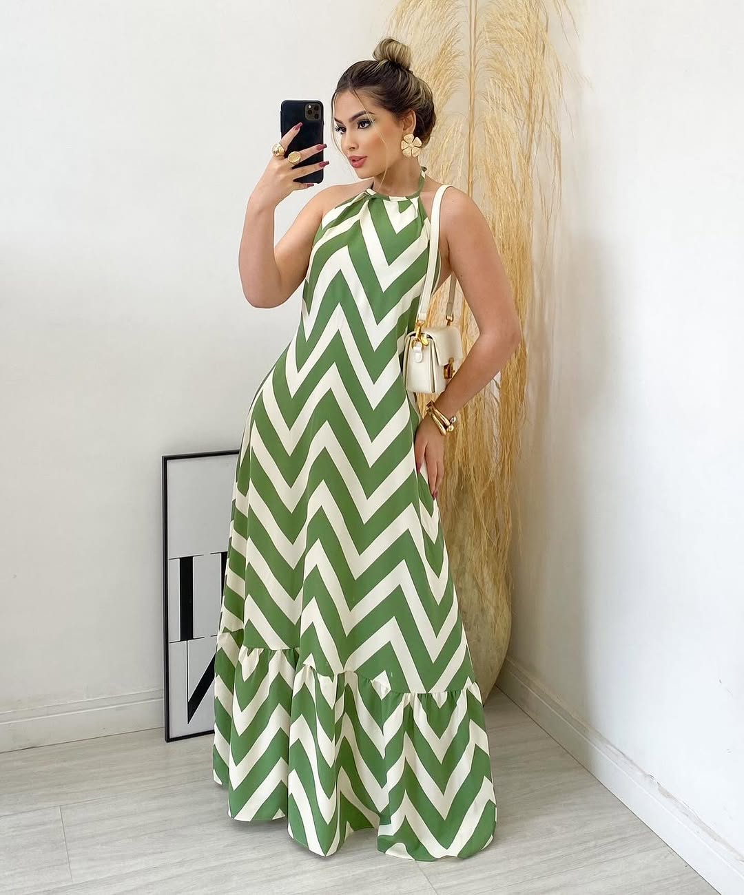 DRESS LONG ZIG ZAG