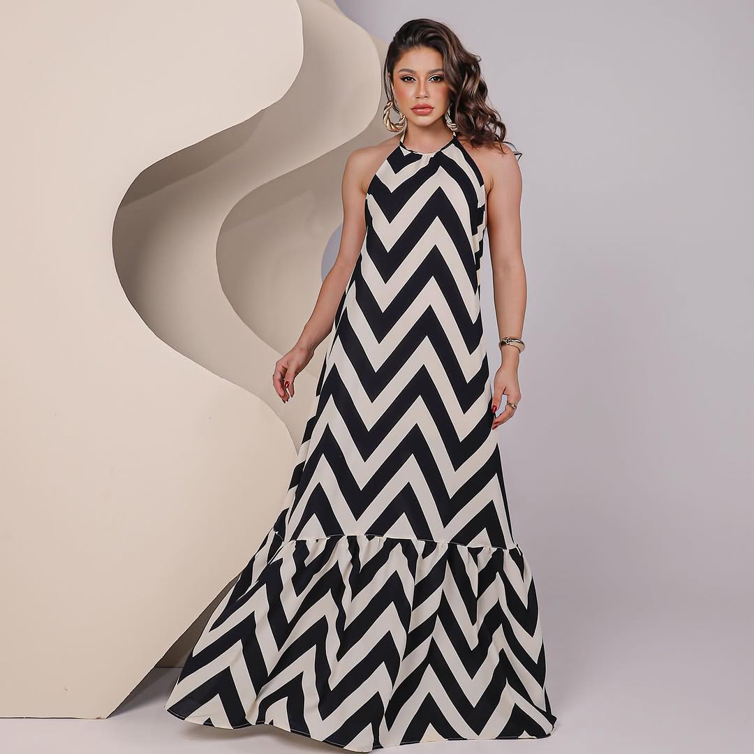 DRESS LONG ZIG ZAG