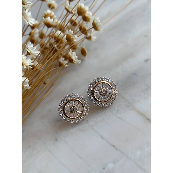 EARRING ROUND ZIRCONIA
