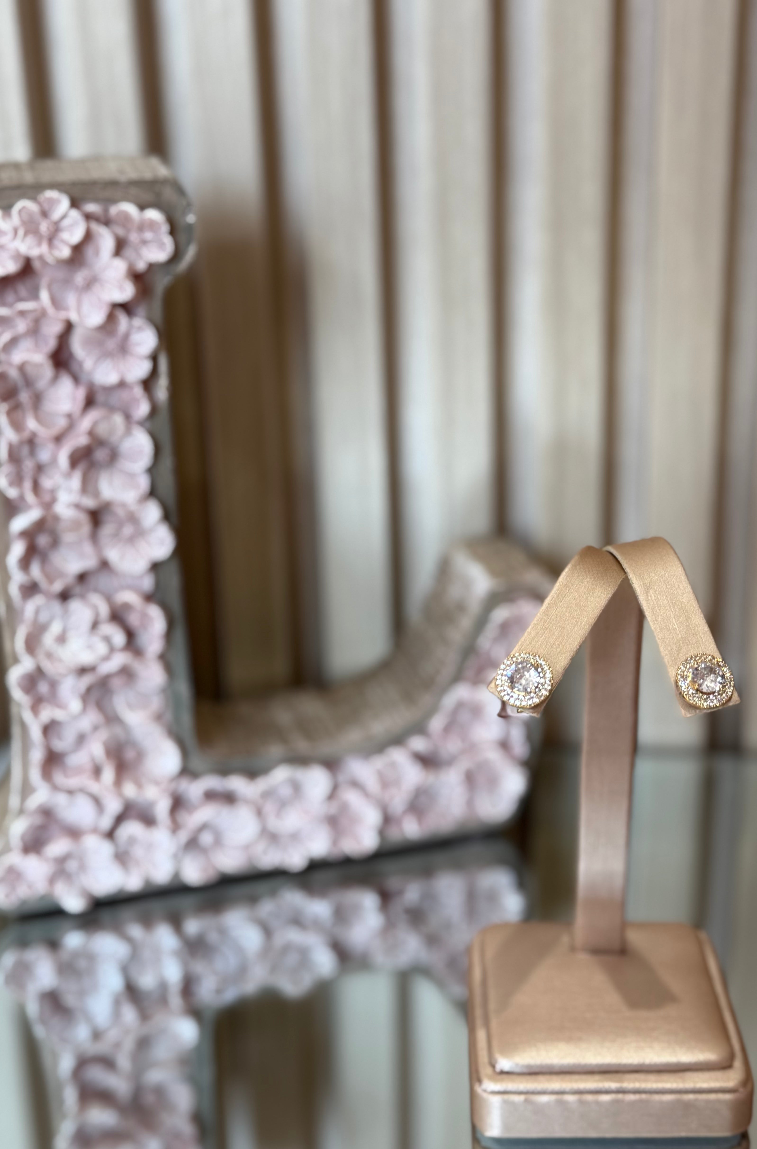 ROUND CRYSTAL-STUDDED EARRINGS