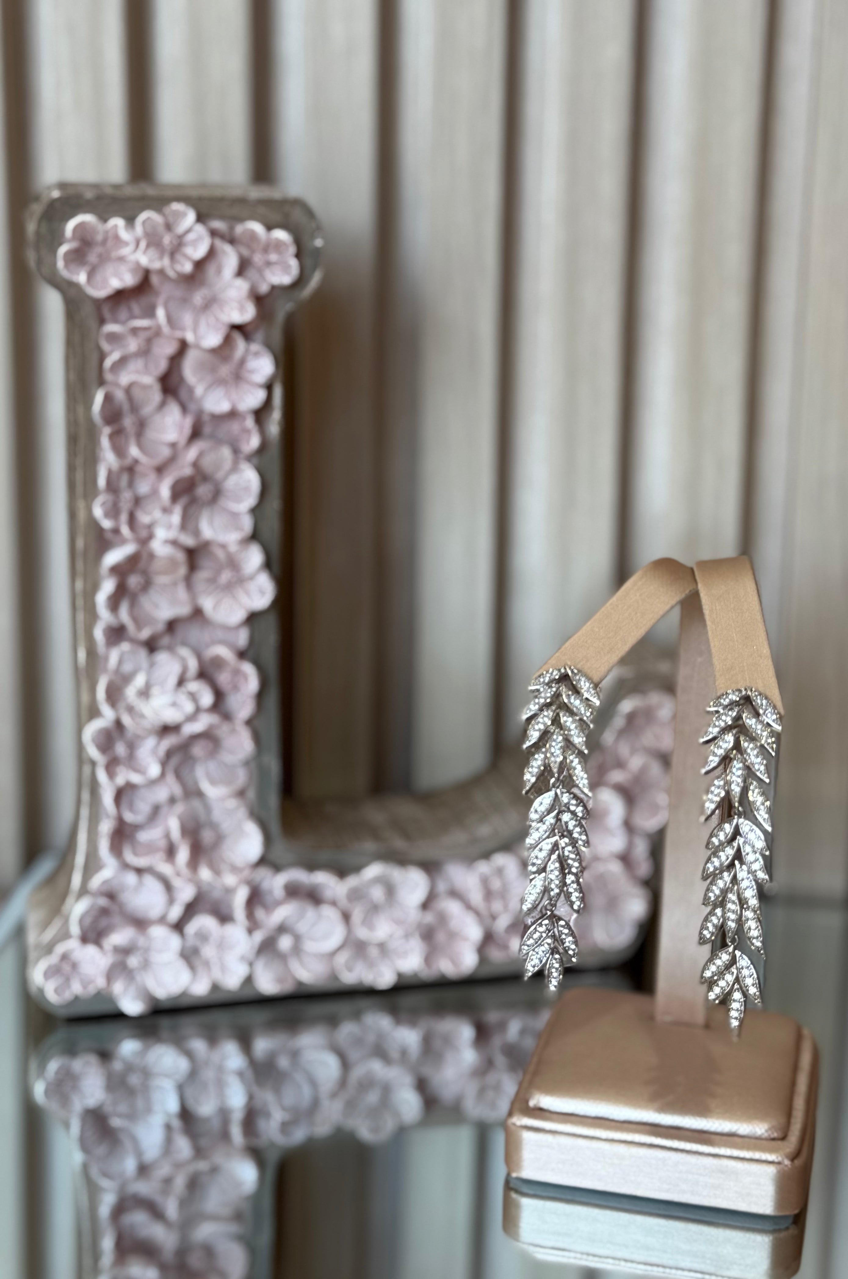 CRYSTAL LEAF DROP EARRING