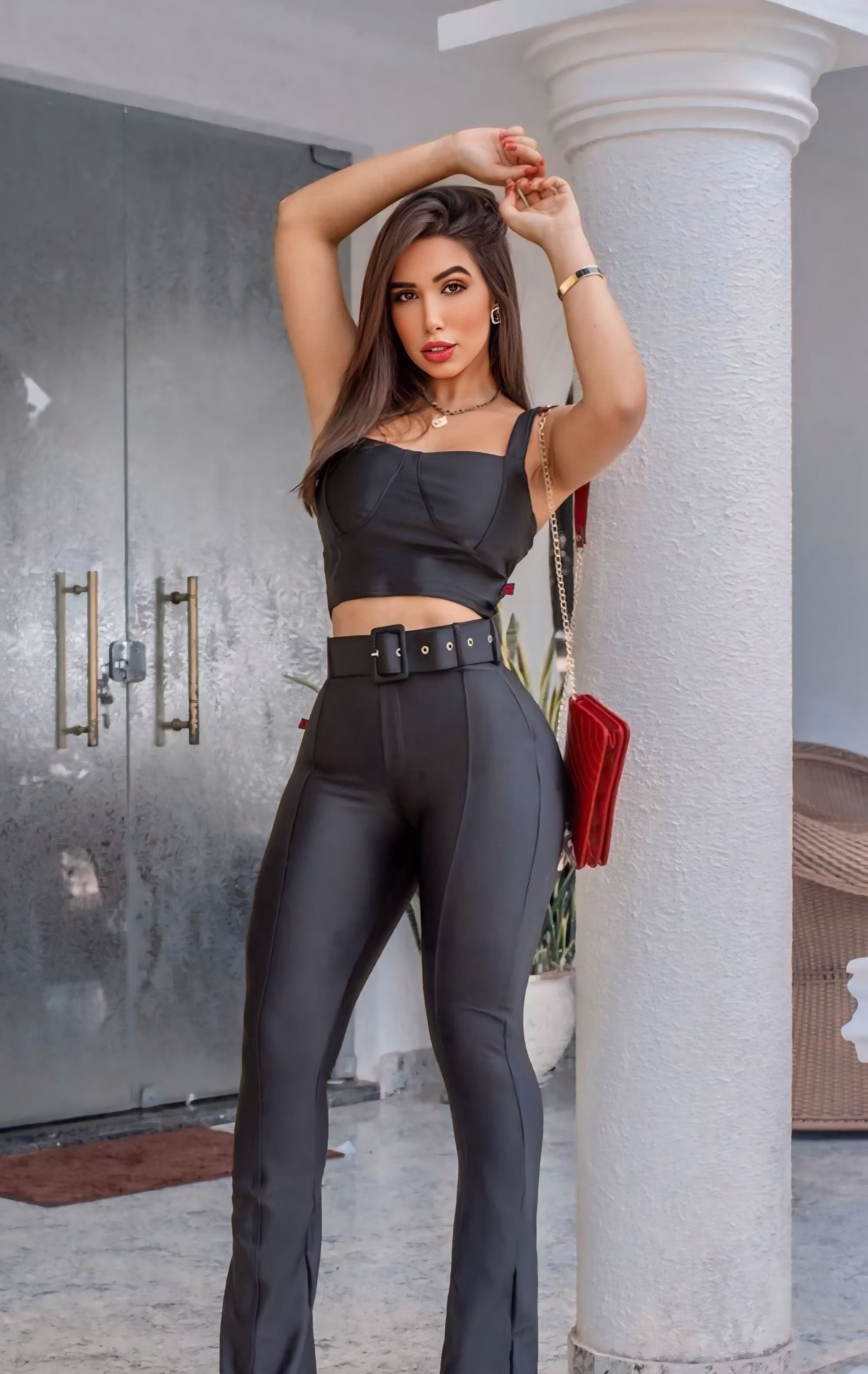 PANTS FLARE WITH BELT