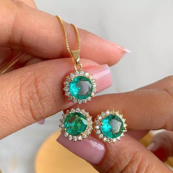 NECKLACE ZIRCONIA ROUND SET