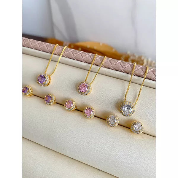 NECKLACE ZIRCONIA ROUND SET