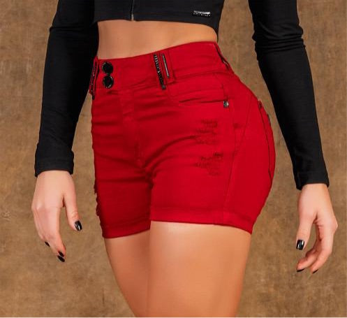 SHORT COLLOR RED JEANS